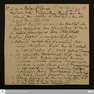 Verzeichnis von August Hermann Francke über einige aus Tranquebar gesendete Schriften.