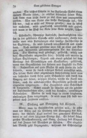IV. Stellung und Bewegung des Körpers.