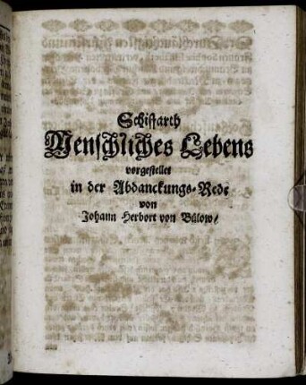 Schiffarth Menschliches Lebens.
