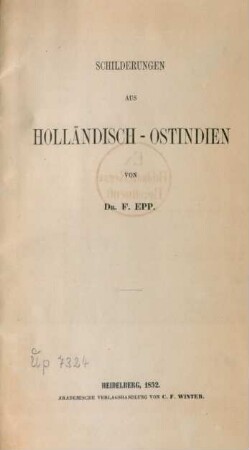 Schilderungen aus Holländisch-Ostindien