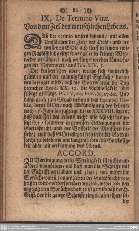 IX. De Termino Vitae. Von dem Ziel des menschlichen Lebens
