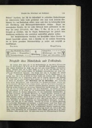 Dörpfeld über Mittelschule und Volksschule