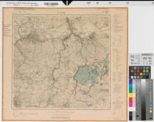 Katasteramt Arnsberg  Kreis Arnsberg, Meßtischblatt Iserlohn 4612, Farbige Einzeichnung mit Namensliste