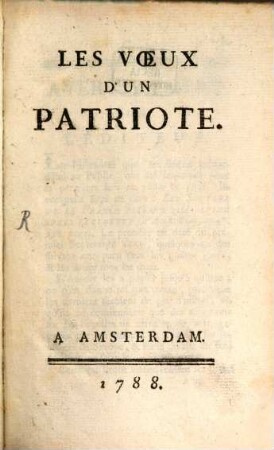 Les Voeux d'un Patriote