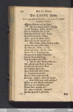 Der LXXVII. Psalm.
