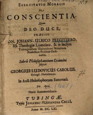 Exercitatio Moralis De Conscientia