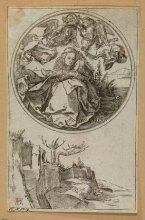Maria im Rund über der Felslandschaft