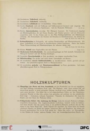 Holzskulpturen(Nr. 143-183)
