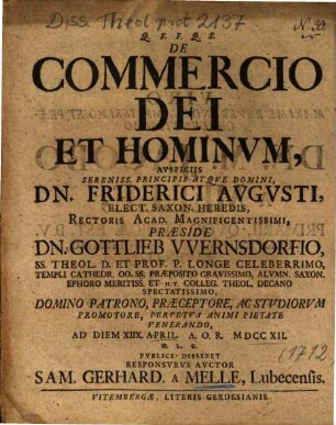 De Commercio Dei Et Hominvm