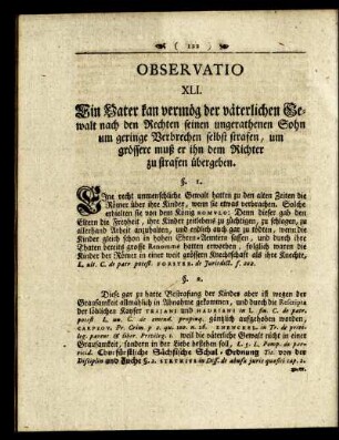 Observatio XLI. - Observatio L.