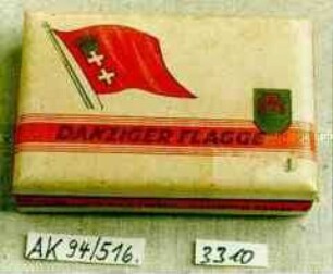 Pappschachtel für 10 Stück Zigaretten "DANZIGER FLAGGE"