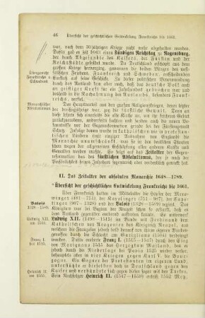II. Das Zeitalter der absoluten Monarchie 1648 - 1789