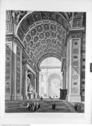 Scenografia degli interni delle più belle chiese e basiliche antiche di Roma, Tafel XXVI: Nave piccola di S. Pietro in Vaticano ...