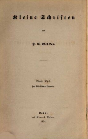 Kleine Schriften, 4. Zur griechischen Litteratur : 3
