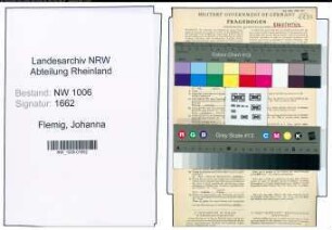 Entnazifizierung Johanna Flemig , geb. 27.03.1910 ()