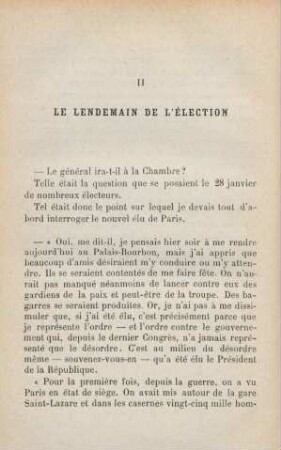 II. Le lendemain de l'Élection
