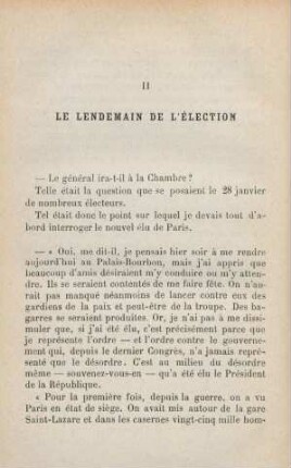 II. Le lendemain de l'Élection