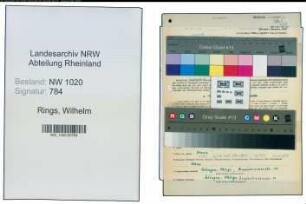 Entnazifizierung Wilhelm Rings , geb. 15.07.1901 (Metzger)