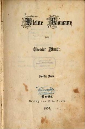 Kleine Romane, 2