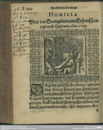 Homilia Uber das Evangelium am Ersten Sontage nach Epiphania, Luc. 2. cap.