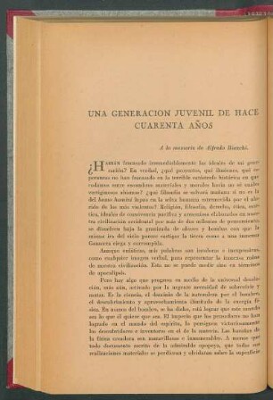 Una generación juvenil de hace cuarenta años