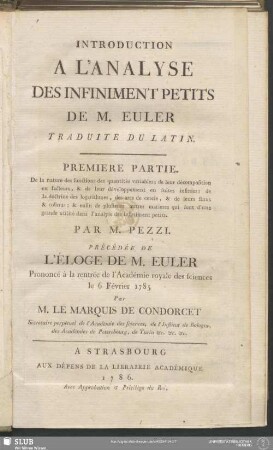 1: Introduction A L'Analyse Des Infiniment Petits