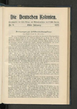 Anregungen zur Selbstverwaltungsfrage
