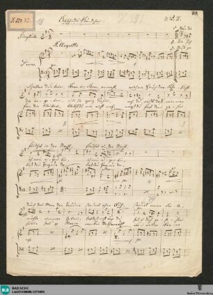 Abschiedsständchen - JWK Mus.Ms. 290 t : V, pf; e; StrK WoO 9.11
