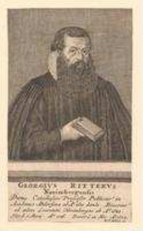 Georg Ritter, zuerst Professor in Altdorf, dann Diakon bei St. Lorenz; geb. 5. März 1586; gest. 22. November 1632