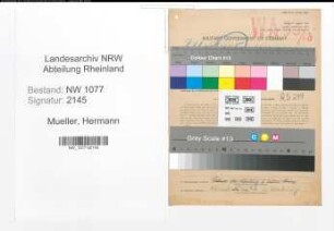 Entnazifizierung Hermann Mueller , geb. 28.09.1897 (Polizist)