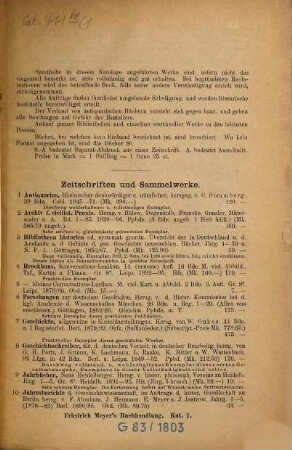 Antiquariats-Katalog ... von Friedrich Meyer, 1