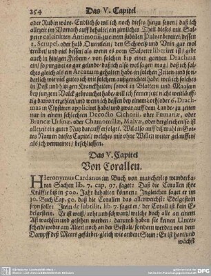 Das V. Capitel. Von Corallen.