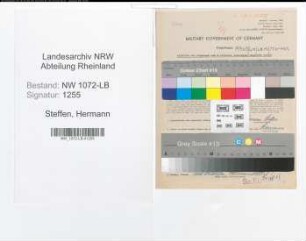 Entnazifizierung Hermann Steffen , geb. 23.12.1894 (Drucker)