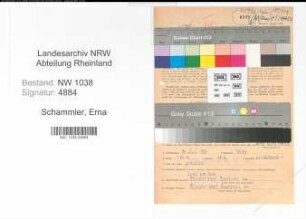 Entnazifizierung Erna Schammler , geb. 24.07.1891 (Postbeamtin)