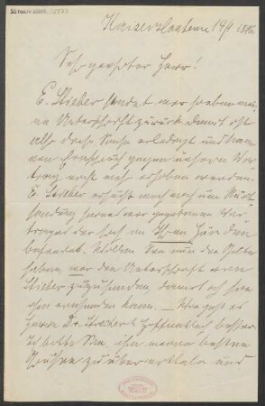 Brief an B. Schott's Söhne : 14.01.1896