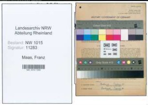Entnazifizierung Franz Maas , geb. 14.08.1908 (Schuhmacher)