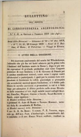 Bullettino dell'Instituto di Corrispondenza Archeologica : = Bulletin de l'Institut de Correspondence Archéologique. 1859