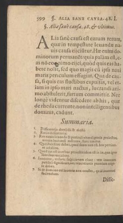 §. Alia sane causa. 48. [et] ultimus.