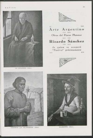 Arte argentino - Obras del pintor platense - Ricardo Sánchez de quien se ocupará "Nativa" próximamente