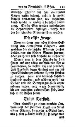 Die eilfte Frage. - Die funfzehende Frage.
