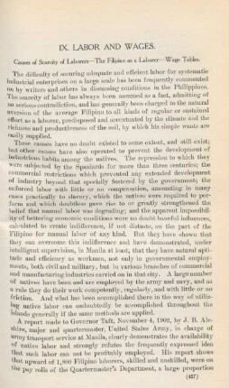 IX. Labor and wages