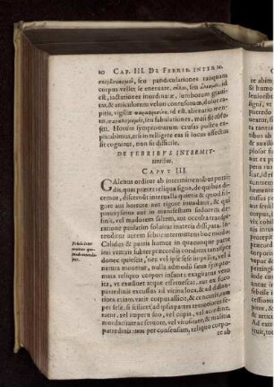 De Febribus Intermittentibus. Caput III.