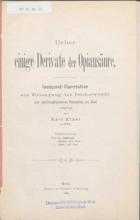 Ueber einige Derivate der Opiansäure