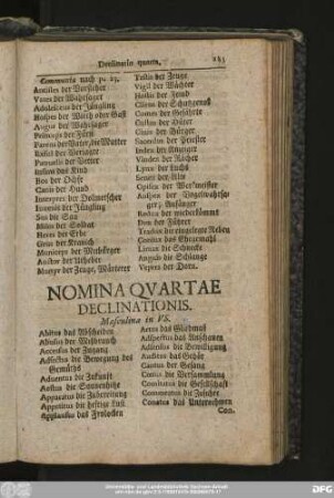 Nomina Quartae Declinationis.