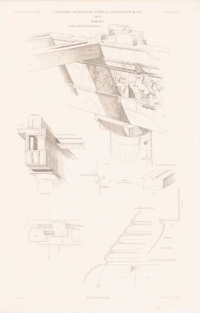 Parthenon, Athen: Details (aus: Atlas zur Zeitschrift für Bauwesen, hrsg. v. G. Erbkam, Jg. 29, 1879)