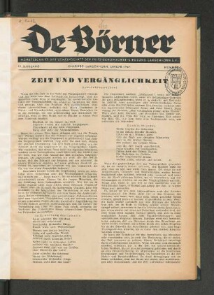 Zeit und Vergänglichkeit