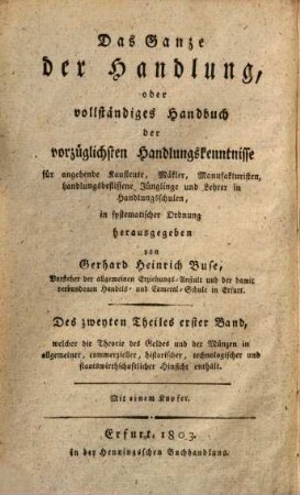 Vollständiges Handbuch der Geldkunde : für angehende Kaufleute, Mäkler, Manufakturisten ..., 1.. Theoret. Theil
