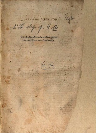 Principalium Materiarum Margaritae Poeticae Summaria Annotatio