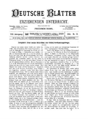 Dörpfeld über seine Schriften zur Schulverfassungsfrage : (Schluss)