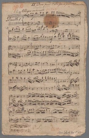 Duets, fag (2), op. 10 - BSB Mus.Schott.Ha 1412 : [heading:] II Duos pour 2 Bassons par Almenraeder